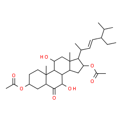 ChemSpider 2D Image | (22E)-7,11-Dihydroxy-6-oxostigmast-22-ene-3,16-diyl diacetate | C33H52O7