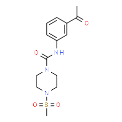 ChemSpider 2D Image | N-(3-Acetylphenyl)-4-(methylsulfonyl)-1-piperazinecarboxamide | C14H19N3O4S