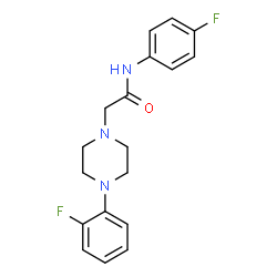 ChemSpider 2D Image | N-(4-Fluorophenyl)-2-[4-(2-fluorophenyl)-1-piperazinyl]acetamide | C18H19F2N3O