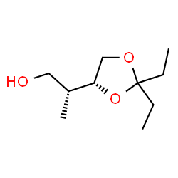 ChemSpider 2D Image | (2R)-2-[(4R)-2,2-Diethyl-1,3-dioxolan-4-yl]-1-propanol | C10H20O3