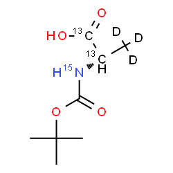ChemSpider 2D Image | N-{[(2-Methyl-2-propanyl)oxy]carbonyl}-L-(1,2-~13~C_2_,3,3,3-~2~H_3_,~15~N)alanine | C613C2H12D315NO4