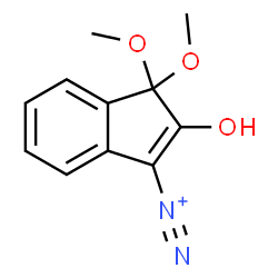 ChemSpider 2D Image | 2-Hydroxy-1,1-dimethoxy-1H-indene-3-diazonium | C11H11N2O3