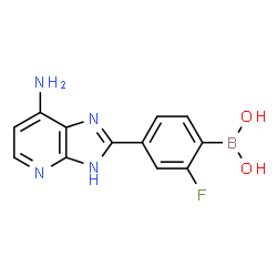 ChemSpider 2D Image | [4-(7-Amino-3H-imidazo[4,5-b]pyridin-2-yl)-2-fluorophenyl]boronic acid | C12H10BFN4O2