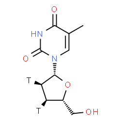 ChemSpider 2D Image | 1-{2,3-Bis[(2,3-~3~H_2_)deoxy]-beta-D-xylofuranosyl}-5-methyl-2,4(1H,3H)-pyrimidinedione | C10H12T2N2O4