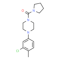 ChemSpider 2D Image | [4-(3-Chloro-4-methylphenyl)-1-piperazinyl](1-pyrrolidinyl)methanone | C16H22ClN3O