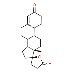 ChemSpider 2D Image | (10R,13S,17R)-13-Methyl-1,6,7,8,9,10,11,12,13,14,15,16-dodecahydro-3'H-spiro[cyclopenta[a]phenanthrene-17,2'-furan]-3,5'(2H,4'H)-dione | C21H28O3