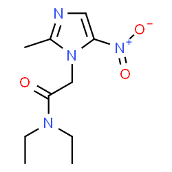 ChemSpider 2D Image | N,N-Diethyl-2-(2-methyl-5-nitro-1H-imidazol-1-yl)acetamide | C10H16N4O3