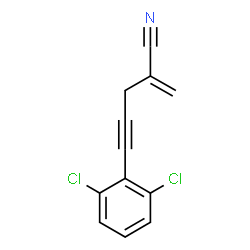 ChemSpider 2D Image | 5-(2,6-Dichlorophenyl)-2-methylene-4-pentynenitrile | C12H7Cl2N