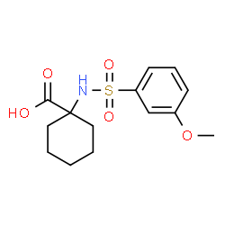 ChemSpider 2D Image | 1-{[(3-Methoxyphenyl)sulfonyl]amino}cyclohexanecarboxylic acid | C14H19NO5S