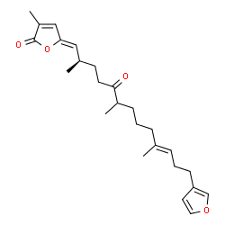 ChemSpider 2D Image | (5Z)-5-[(2R,10E)-13-(3-Furyl)-2,6,10-trimethyl-5-oxo-10-tridecen-1-ylidene]-3-methyl-2(5H)-furanone | C25H34O4