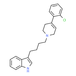 ChemSpider 2D Image | 3-{4-[4-(2-Chlorophenyl)-3,6-dihydro-1(2H)-pyridinyl]butyl}-1H-indole | C23H25ClN2