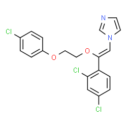 ChemSpider 2D Image | 1-[(Z)-2-[2-(4-Chlorophenoxy)ethoxy]-2-(2,4-dichlorophenyl)vinyl]-1H-imidazole | C19H15Cl3N2O2
