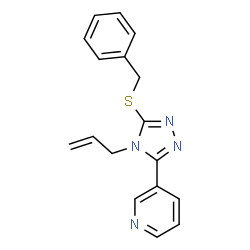 ChemSpider 2D Image | 3-[4-Allyl-5-(benzylsulfanyl)-4H-1,2,4-triazol-3-yl]pyridine | C17H16N4S