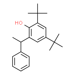 ChemSpider 2D Image | 2,4-Di-tert-butyl-6-(1-phenylethyl)phenol | C22H30O