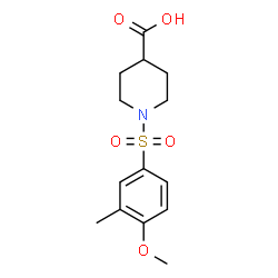 ChemSpider 2D Image | 1-[(4-Methoxy-3-methylphenyl)sulfonyl]-4-piperidinecarboxylic acid | C14H19NO5S