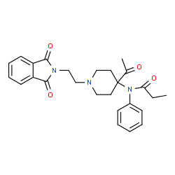 ChemSpider 2D Image | N-{4-Acetyl-1-[2-(1,3-dioxo-1,3-dihydro-2H-isoindol-2-yl)ethyl]-4-piperidinyl}-N-phenylpropanamide | C26H29N3O4