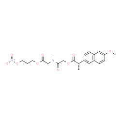 ChemSpider 2D Image | 2-(Methyl{2-[3-(nitrooxy)propoxy]-2-oxoethyl}amino)-2-oxoethyl (2S)-2-(6-methoxy-2-naphthyl)propanoate | C22H26N2O9