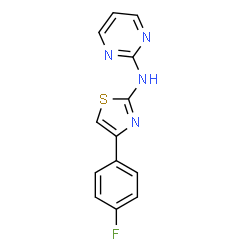 ChemSpider 2D Image | N-[4-(4-Fluorophenyl)-1,3-thiazol-2-yl]-2-pyrimidinamine | C13H9FN4S
