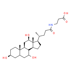 ChemSpider 2D Image | N-[(3beta,8xi,12beta)-3,7,12-Trihydroxy-24-oxocholan-24-yl]-beta-alanine | C27H45NO6