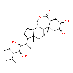 ChemSpider 2D Image | (3aS,5R,6S,7aR,7bS,9aS,10R,12aS,12bS)-10-[(2S,3S,4S,5S)-5-Ethyl-3,4-dihydroxy-6-methyl-2-heptanyl]-5,6-dihydroxy-7a,9a-dimethylhexadecahydro-3H-benzo[c]indeno[5,4-e]oxepin-3-one | C29H50O6
