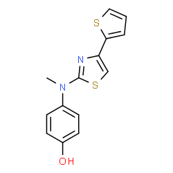 ChemSpider 2D Image | 4-[methyl-(4-thiophen-2-yl-2-thiazolyl)amino]phenol | C14H12N2OS2