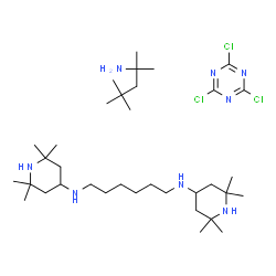 ChemSpider 2D Image | N,N'-bis(2,2,6,6-tetramethyl-4-piperidyl)hexane-1,6-diamine; 2,4,6-trichloro-1,3,5-triazine; 2,4,4-trimethylpentan-2-amine | C35H69Cl3N8