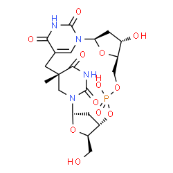ChemSpider 2D Image | (2R,4R,5S,10R,11S,13R,20S)-7,11-Dihydroxy-4-(hydroxymethyl)-20-methyl-3,6,8,26-tetraoxa-1,14,16,22-tetraaza-7-phosphapentacyclo[18.3.1.1~2,5~.1~10,13~.1~14,18~]heptacos-18(25)-ene-15,17,21,23-tetrone 
7-oxide | C20H27N4O12P