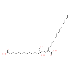 ChemSpider 2D Image | (2E)-5-Hydroxy-5-(hydroxymethyl)-2-pentadecyl-2-heptadecenedioic acid | C33H62O6