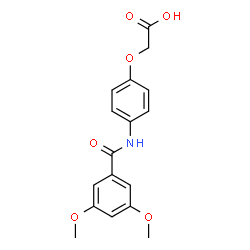 ChemSpider 2D Image | {4-[(3,5-Dimethoxybenzoyl)amino]phenoxy}acetic acid | C17H17NO6