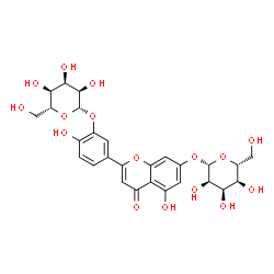 ChemSpider 2D Image | 5-[7-(beta-D-Allopyranosyloxy)-5-hydroxy-4-oxo-4H-chromen-2-yl]-2-hydroxyphenyl beta-D-allopyranoside | C27H30O16