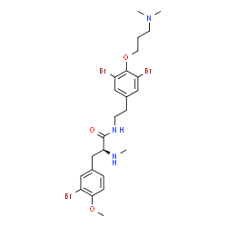 ChemSpider 2D Image | 3-Bromo-N-(2-{3,5-dibromo-4-[3-(dimethylamino)propoxy]phenyl}ethyl)-Nalpha,O-dimethyl-L-tyrosinamide | C24H32Br3N3O3