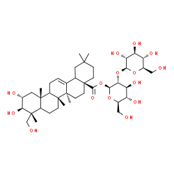 ChemSpider 2D Image | 2-O-beta-D-Glucopyranosyl-1-O-[(2alpha,3beta,5xi,9xi,18xi)-2,3,23-trihydroxy-28-oxoolean-12-en-28-yl]-beta-D-glucopyranose | C42H68O15