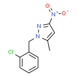 ChemSpider 2D Image | 1-(2-Chlorobenzyl)-5-methyl-3-nitro-1H-pyrazole | C11H10ClN3O2
