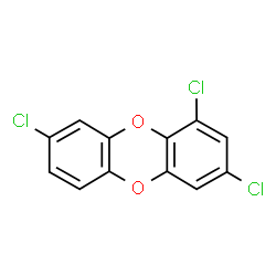ChemSpider 2D Image | 1,3,8-Trichlorooxanthrene | C12H5Cl3O2