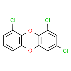 ChemSpider 2D Image | 1,3,9-Trichlorooxanthrene | C12H5Cl3O2