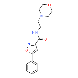 ChemSpider 2D Image | N-[2-(4-Morpholinyl)ethyl]-5-phenyl-1,2-oxazole-3-carboxamide | C16H19N3O3