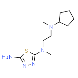 ChemSpider 2D Image | N-{2-[Cyclopentyl(methyl)amino]ethyl}-N-methyl-1,3,4-thiadiazole-2,5-diamine | C11H21N5S