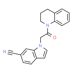 ChemSpider 2D Image | 1-[2-(3,4-Dihydro-1(2H)-quinolinyl)-2-oxoethyl]-1H-indole-6-carbonitrile | C20H17N3O