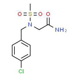 ChemSpider 2D Image | N~2~-(4-Chlorobenzyl)-N~2~-(methylsulfonyl)glycinamide | C10H13ClN2O3S