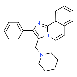 ChemSpider 2D Image | 2-Phenyl-3-(1-piperidinylmethyl)imidazo[2,1-a]isoquinoline | C23H23N3