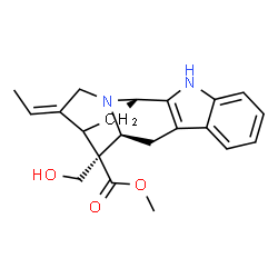 ChemSpider 2D Image | Methyl (19Z)-17-hydroxysarpagan-16-carboxylate | C21H24N2O3