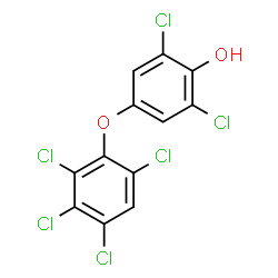 ChemSpider 2D Image | 2,6-Dichloro-4-(2,3,4,6-tetrachlorophenoxy)phenol | C12H4Cl6O2
