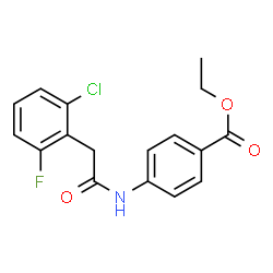 ChemSpider 2D Image | Ethyl 4-{[(2-chloro-6-fluorophenyl)acetyl]amino}benzoate | C17H15ClFNO3