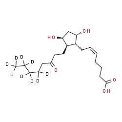 ChemSpider 2D Image | (5Z,9alpha,11beta)-9,11-Dihydroxy-15-oxo(17,17,18,18,19,19,20,20,20-~2~H_9_)prost-5-en-1-oic acid | C20H25D9O5