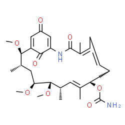 ChemSpider 2D Image | (8S,10E,12S,13S,14S,16S,17R)-13,14,17-Trimethoxy-4,8,10,12,16-pentamethyl-3,20,22-trioxo-2-azabicyclo[16.3.1]docosa-1(21),4,6,10,18-pentaen-9-yl carbamate | C30H42N2O8