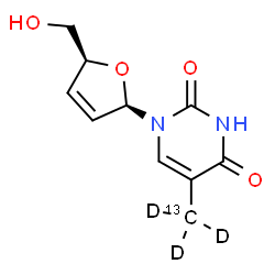 ChemSpider 2D Image | Stavudine-13C-d3 | C913CH9D3N2O4