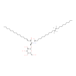 ChemSpider 2D Image | N-[(2S,3R,4E)-1-(beta-D-Galactopyranosyloxy)-3-hydroxy-4-octadecen-2-yl](12,12,13,13-~2~H_4_)docosanamide | C46H85D4NO8