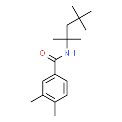 ChemSpider 2D Image | 3,4-Dimethyl-N-(2,4,4-trimethyl-2-pentanyl)benzamide | C17H27NO