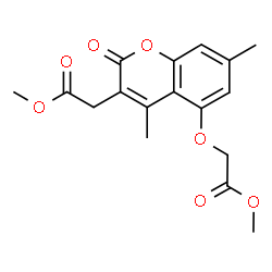 ChemSpider 2D Image | Methyl [5-(2-methoxy-2-oxoethoxy)-4,7-dimethyl-2-oxo-2H-chromen-3-yl]acetate | C17H18O7