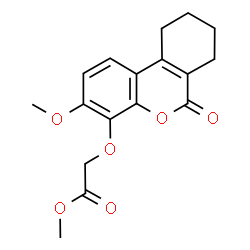 ChemSpider 2D Image | Methyl [(3-methoxy-6-oxo-7,8,9,10-tetrahydro-6H-benzo[c]chromen-4-yl)oxy]acetate | C17H18O6